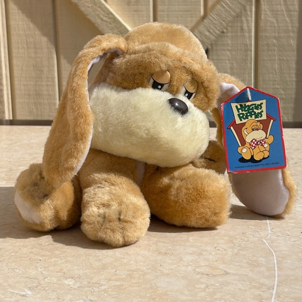 Huggies Puppies Vintage Plush Dog Brown Tan Puppy Gothik Art Rare